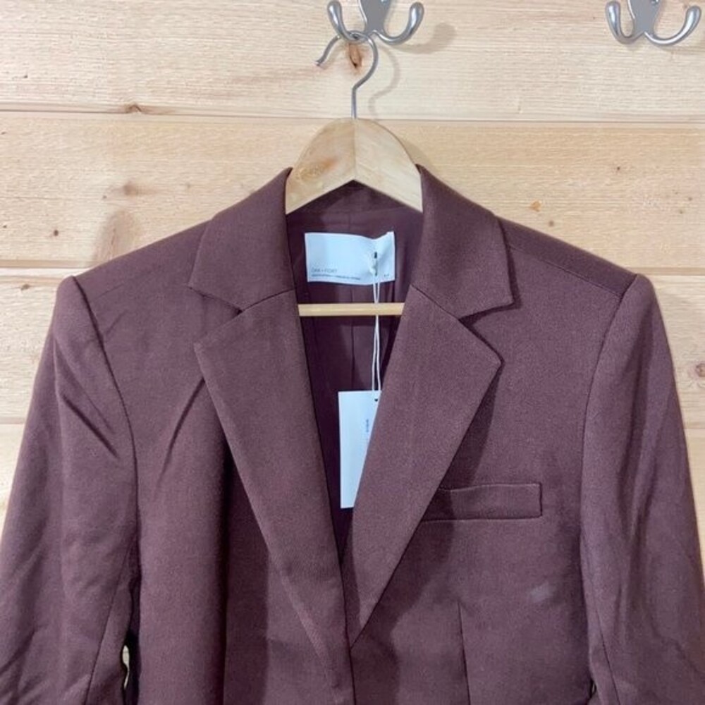 Oak + Fort A-Line Blazer in Deep Mahogany NWT - Picture 7 of 9